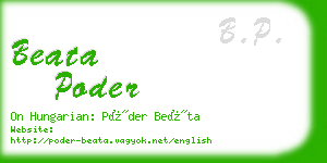 beata poder business card